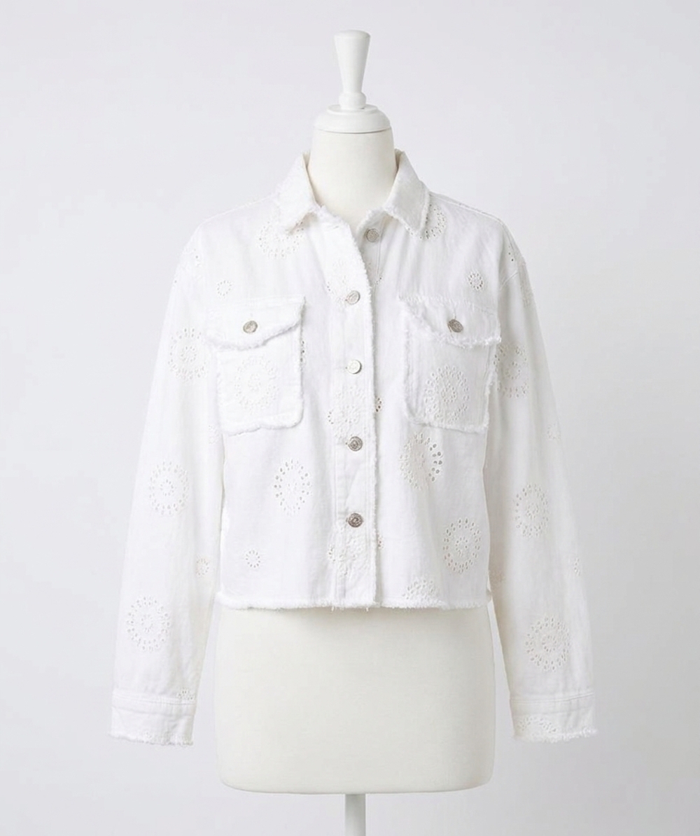 NEW ESQUALO embroidered jacket in off white